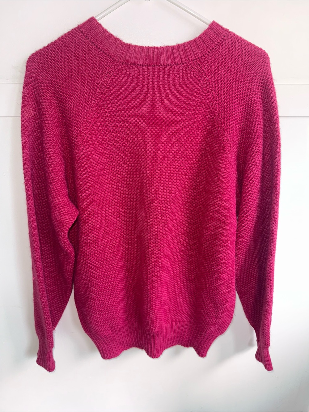Peruvian Connection 100% Alpaca Knit Pullover Sweater Women Medium Magenta VTG - Picture 3 of 7